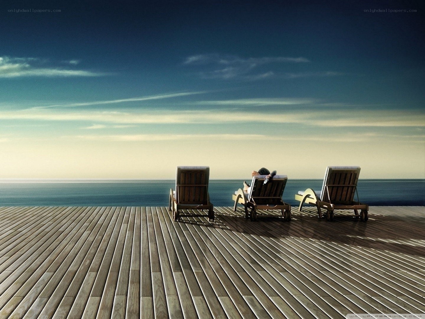 Relaxing by the sea