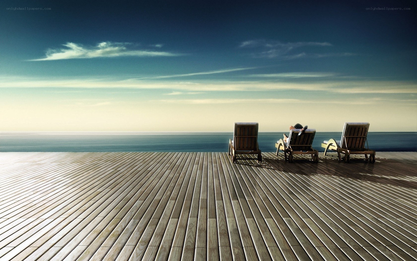 Relaxing by the sea