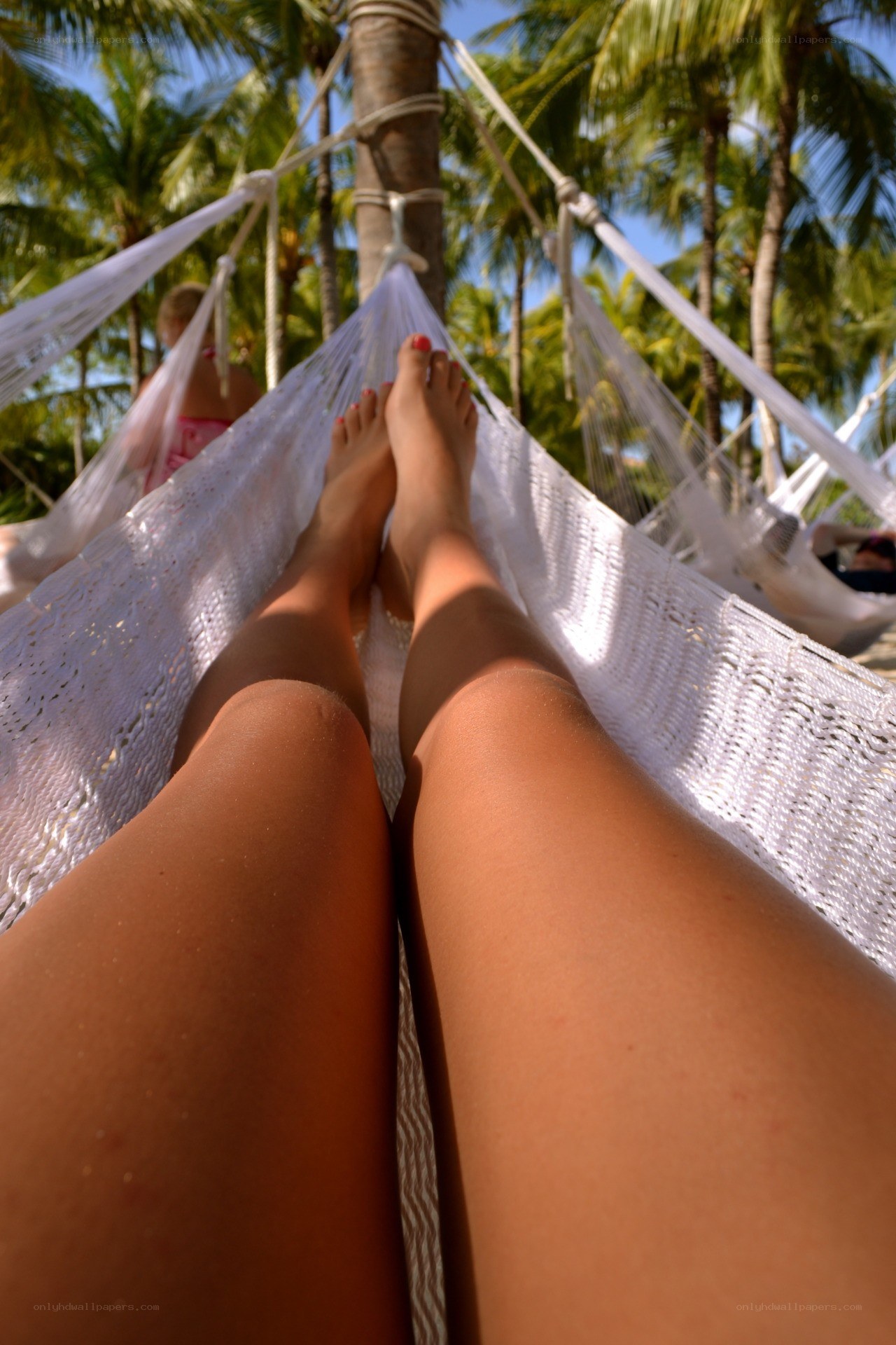 Relaxing in a hammock