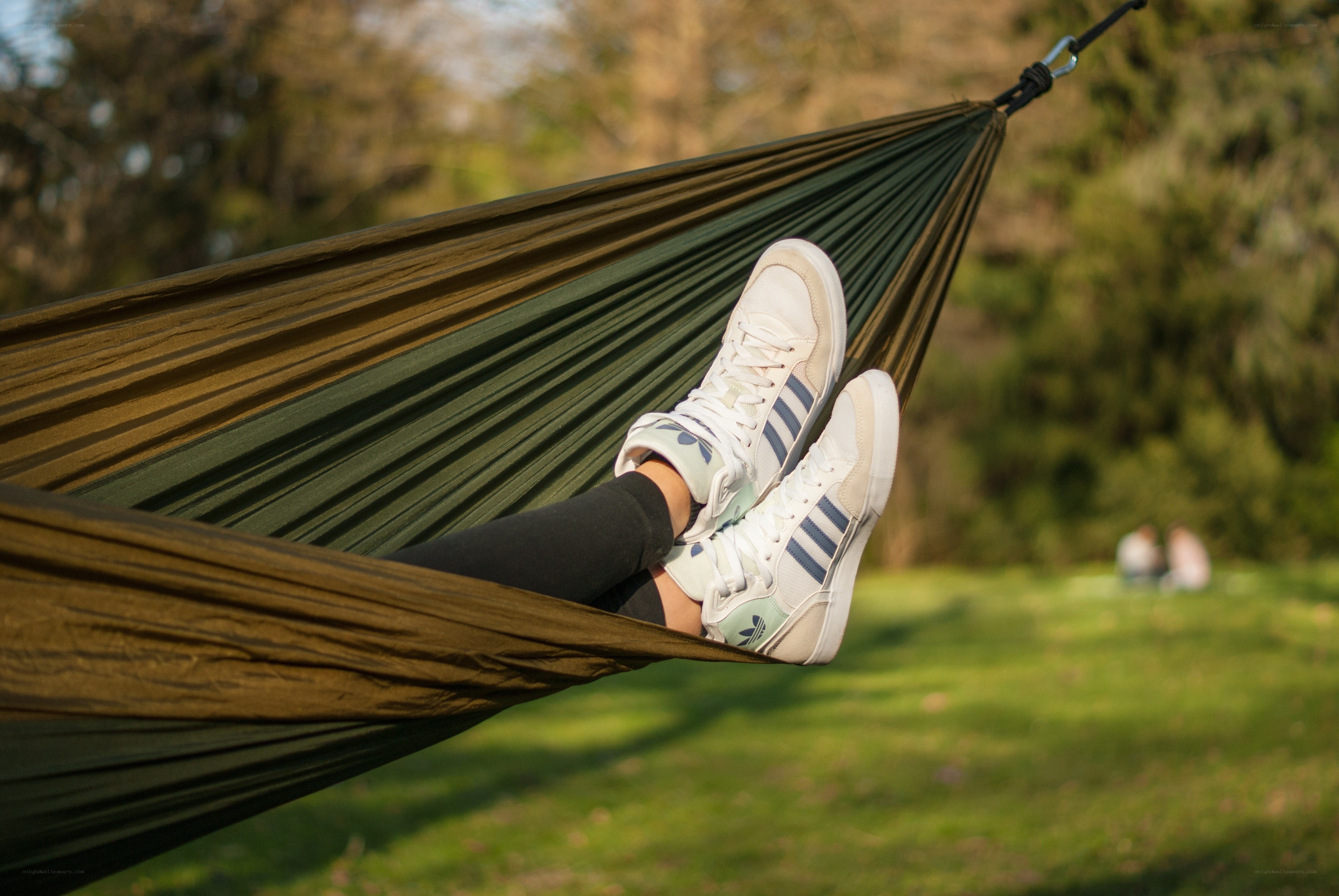Relaxing in a hammock