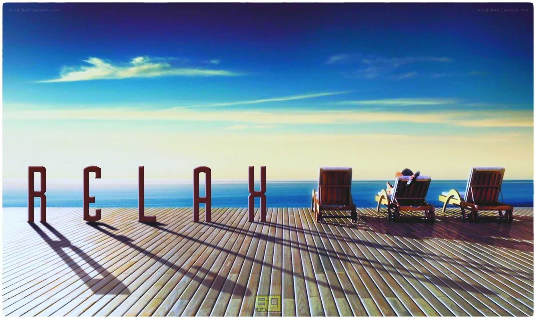 Relaxing on a seaside deck