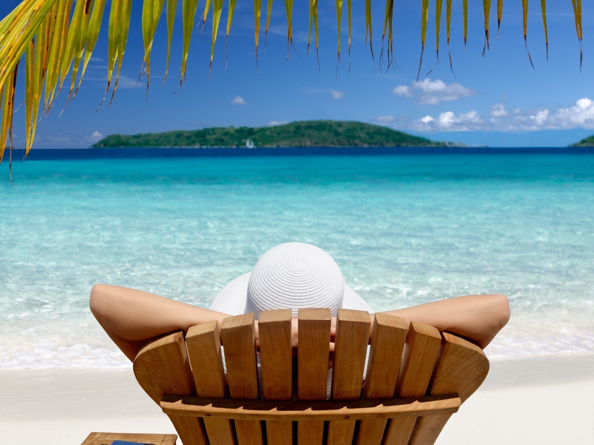 Relaxing on a tropical beach