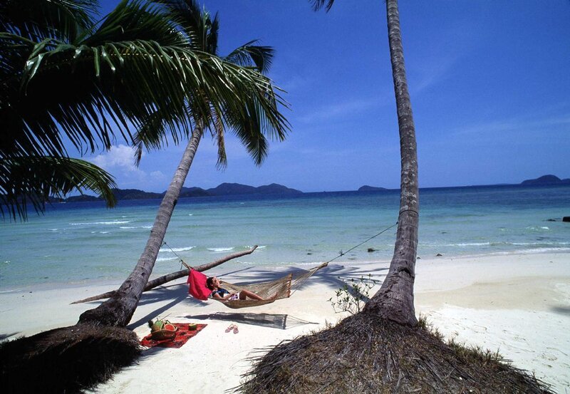 Relaxing on a tropical beach