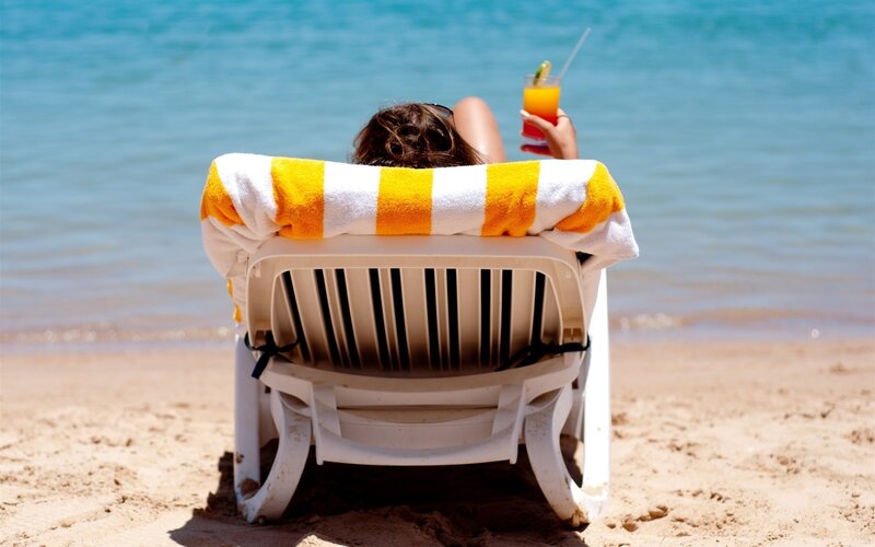 Relaxing on the beach