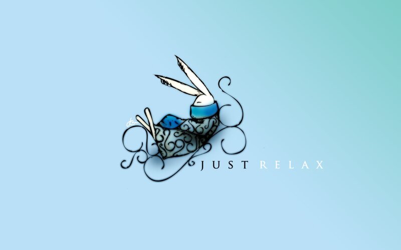 Relaxing rabbit illustration