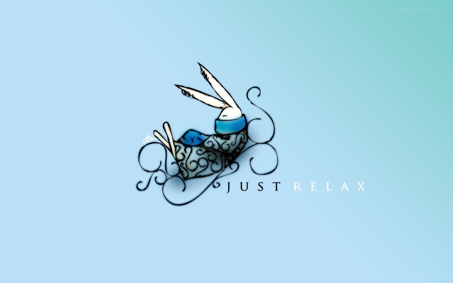 Relaxing rabbit illustration