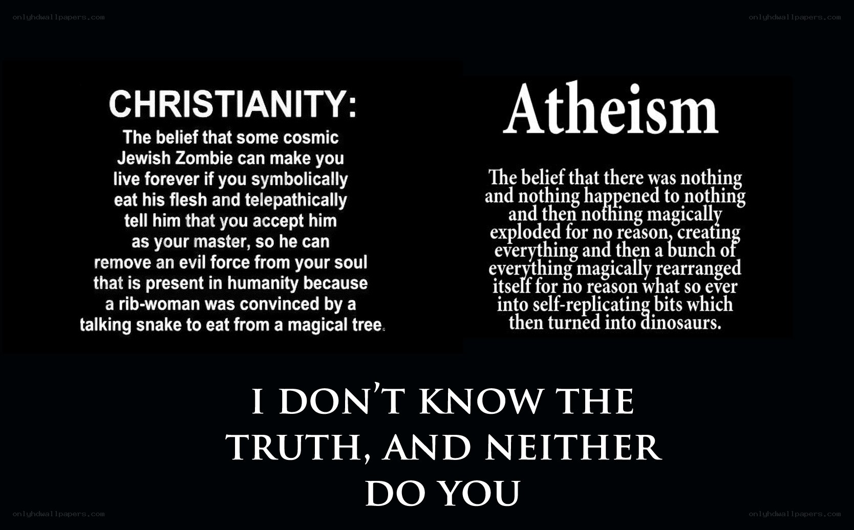 Religion comparison meme