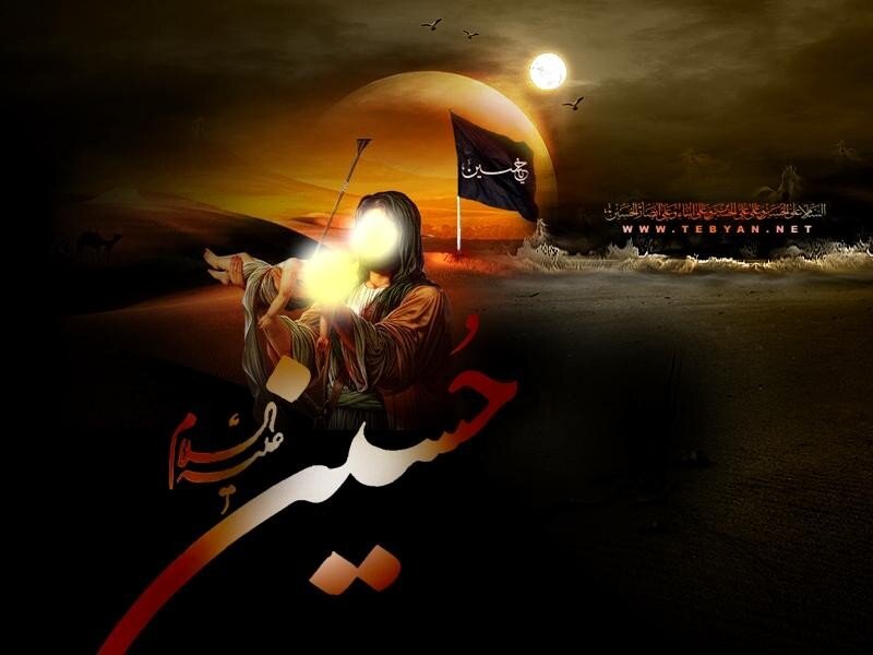 Religious figure in desert scene