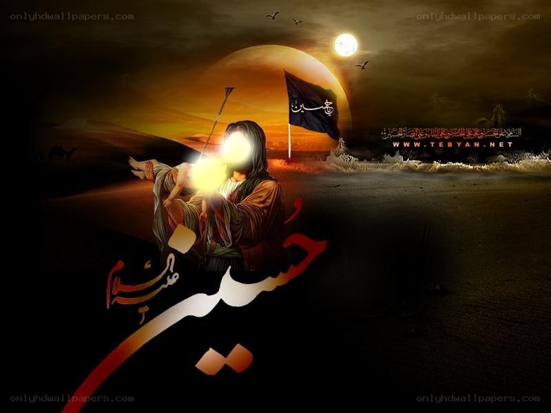 Religious figure in desert scene
