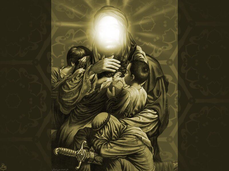 Religious figure with children