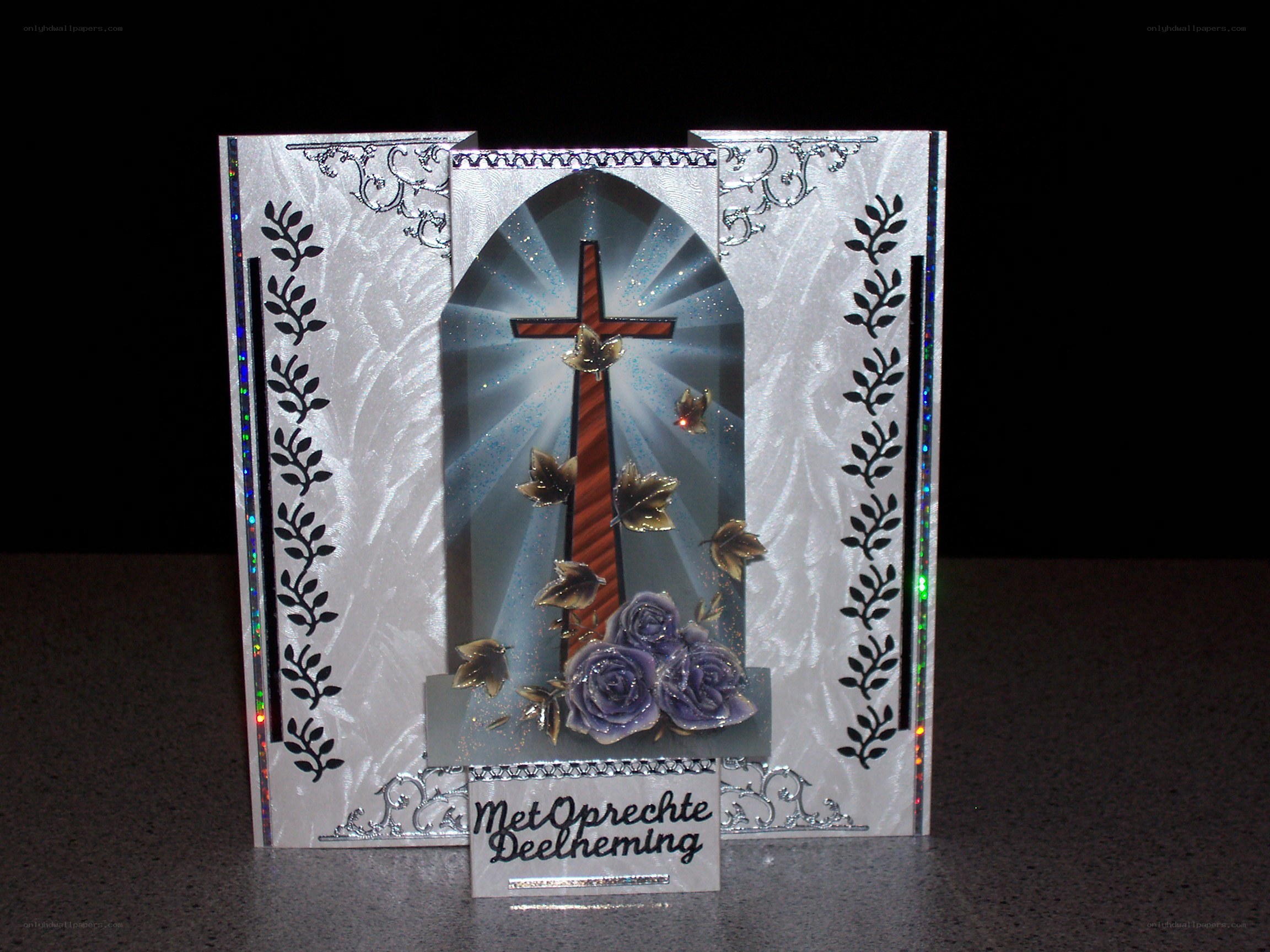 religious greeting card with cross