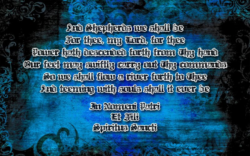 religious poem on blue background