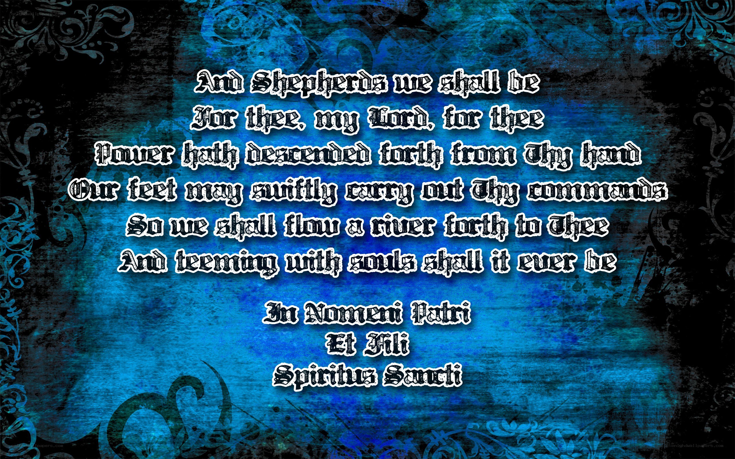 religious poem on blue background