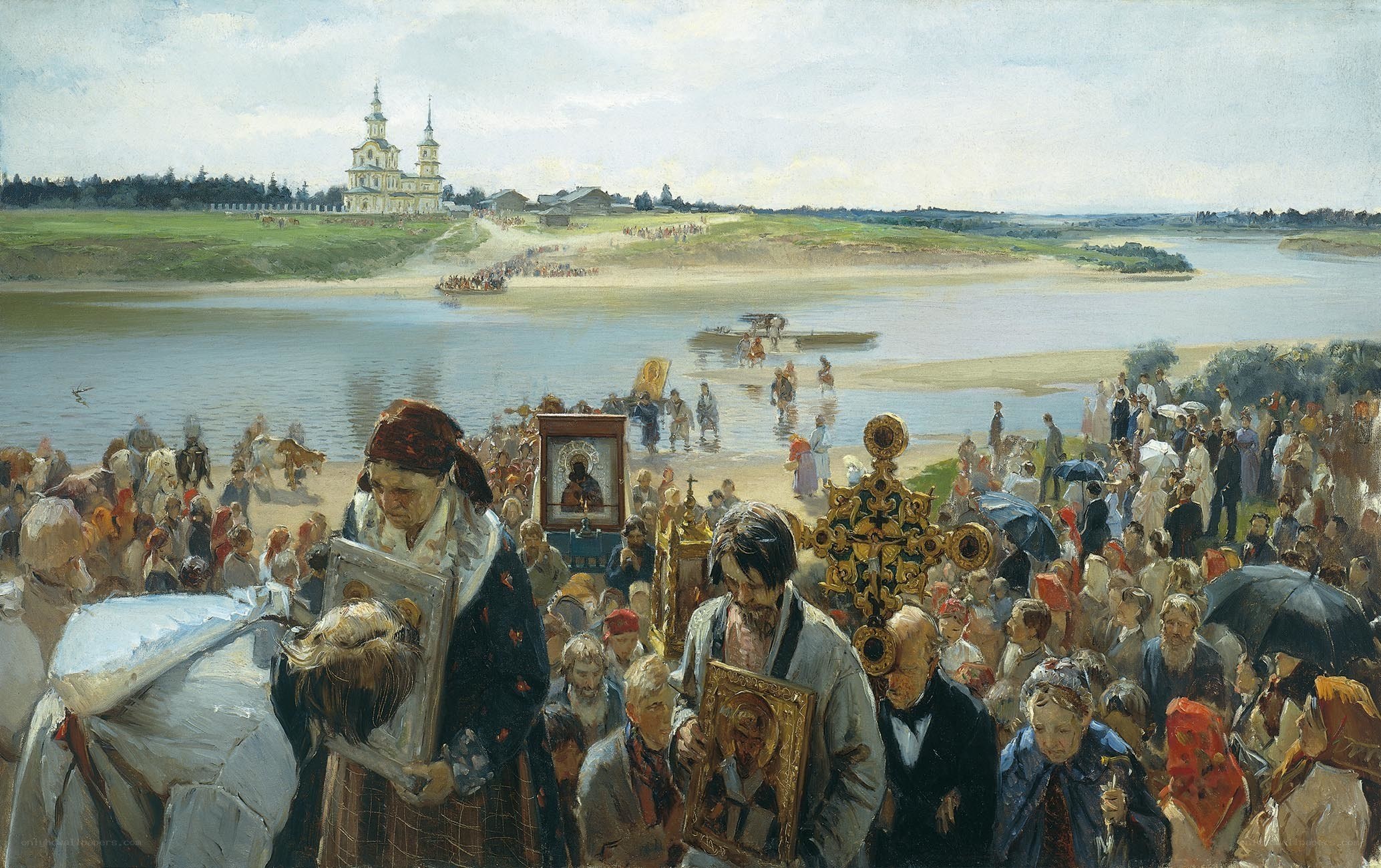 Religious Procession by the River