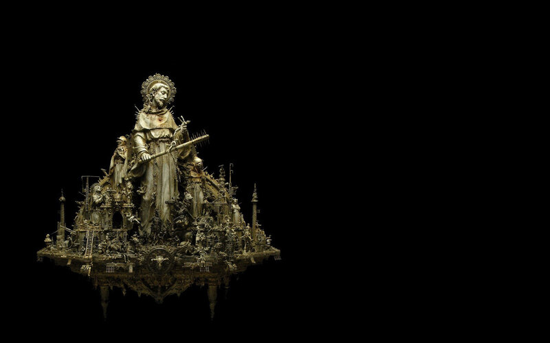 religious sculpture with intricate details