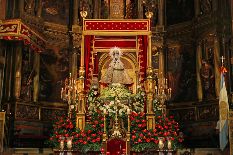 Religious statue in ornate church