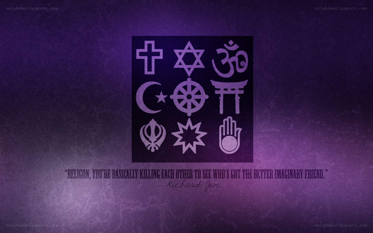 Religious symbols and quote