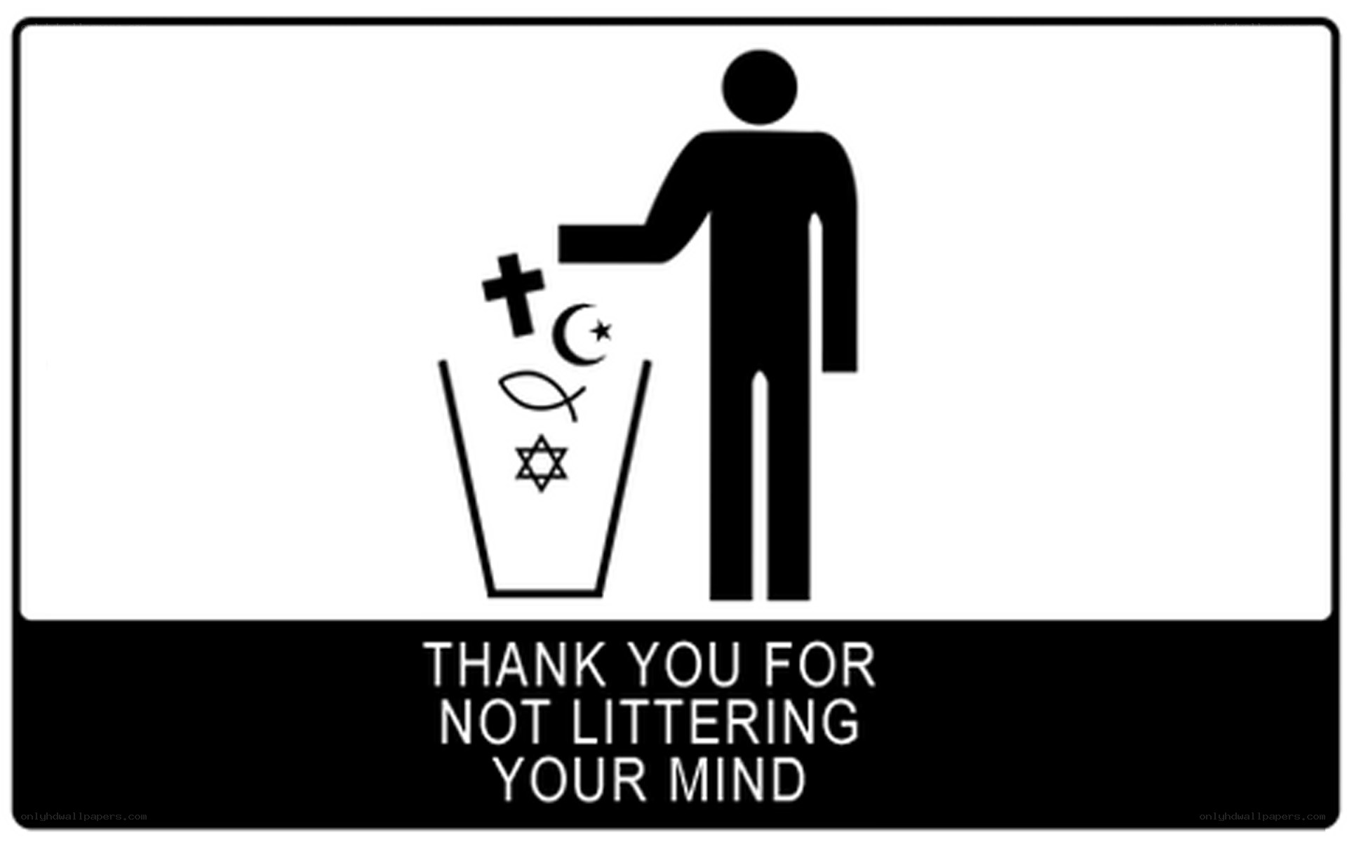 Religious symbols in trash