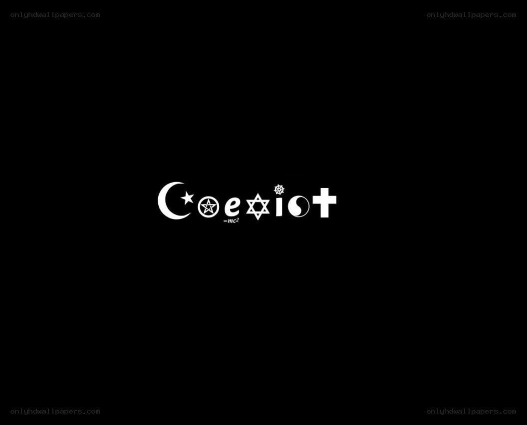 Religious symbols with E=mc²