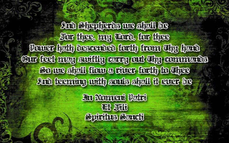 religious text on green background