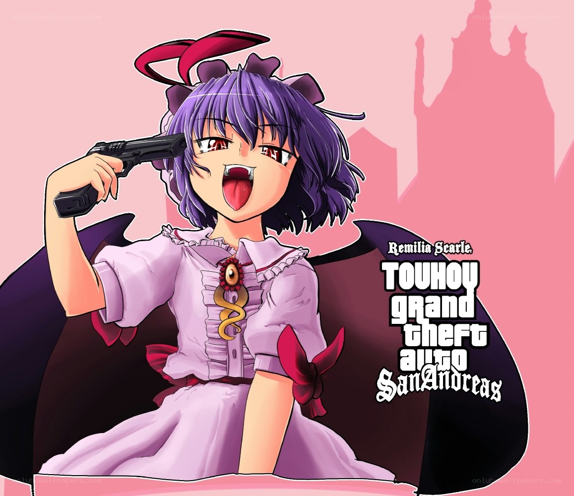 Remilia Scarle with gun