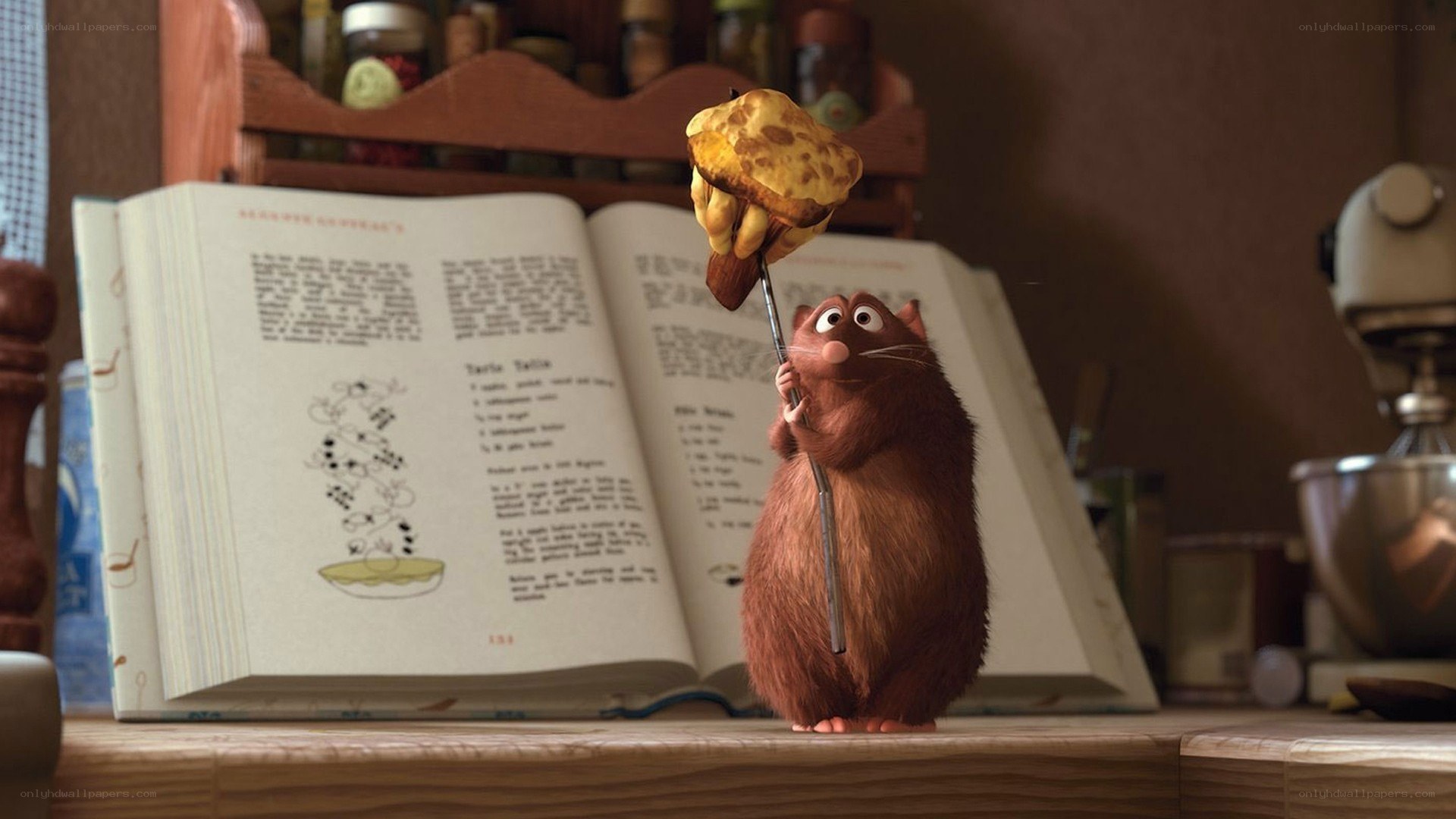 Remy with a pastry