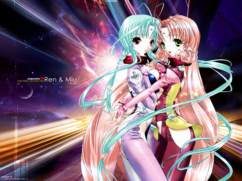 Ren and Miu in a cosmic embrace