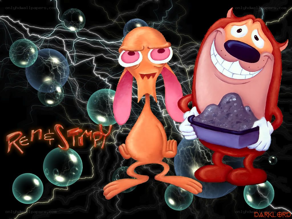 Ren and Stimpy in a sci-fi scene