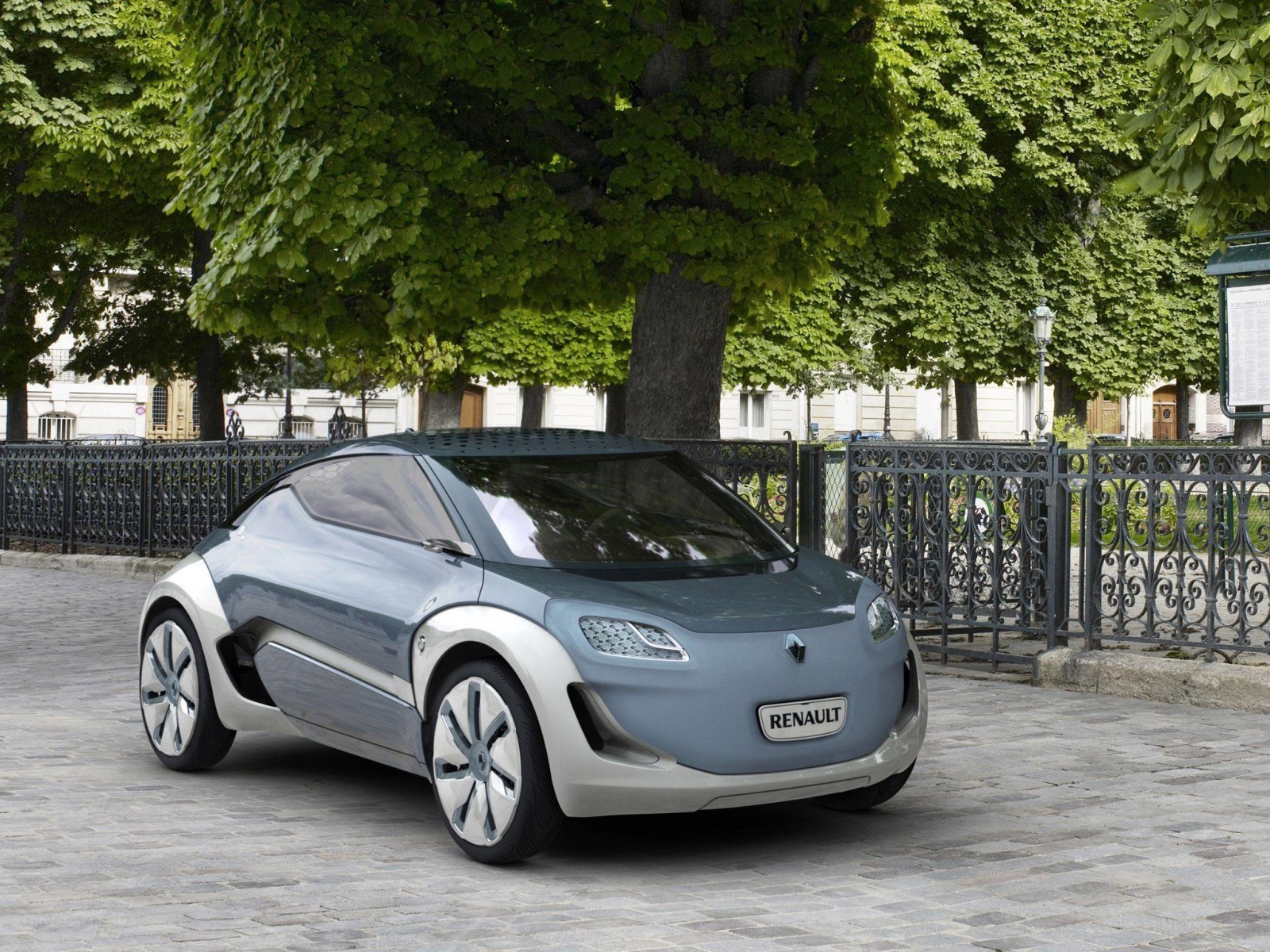 Renault concept car on cobblestone street