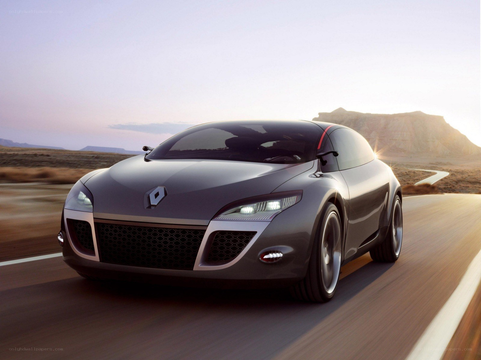 Renault concept car on desert road