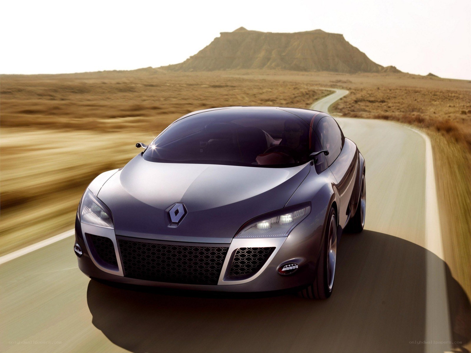 Renault concept car on desert road