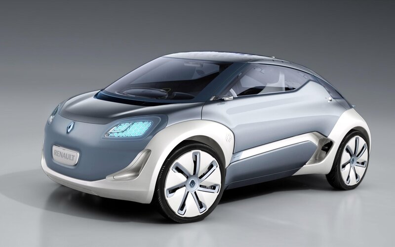 Renault Concept Car — Silver, Modern, 3d Render