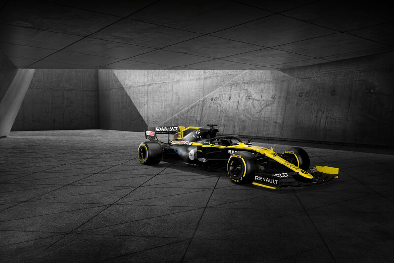 Renault Formula 1 Car — Black, Dramatic, Photograph