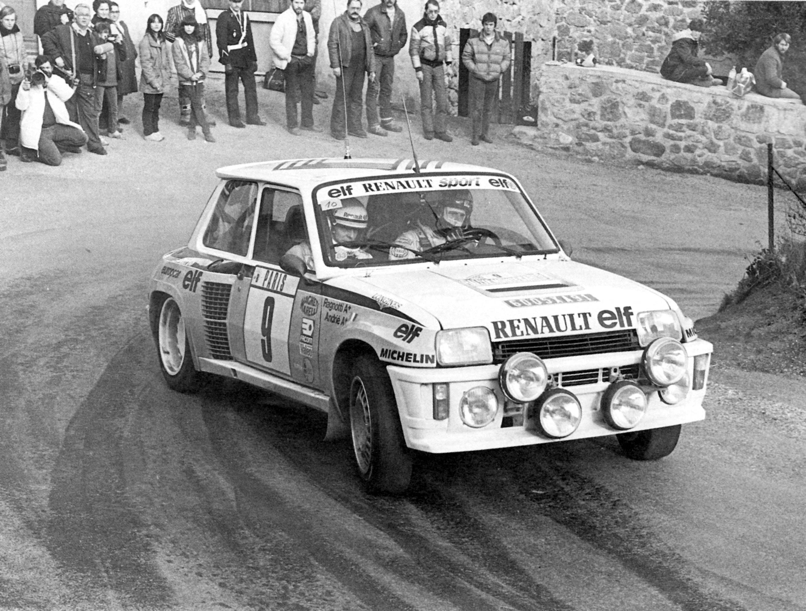 Renault rally car in action