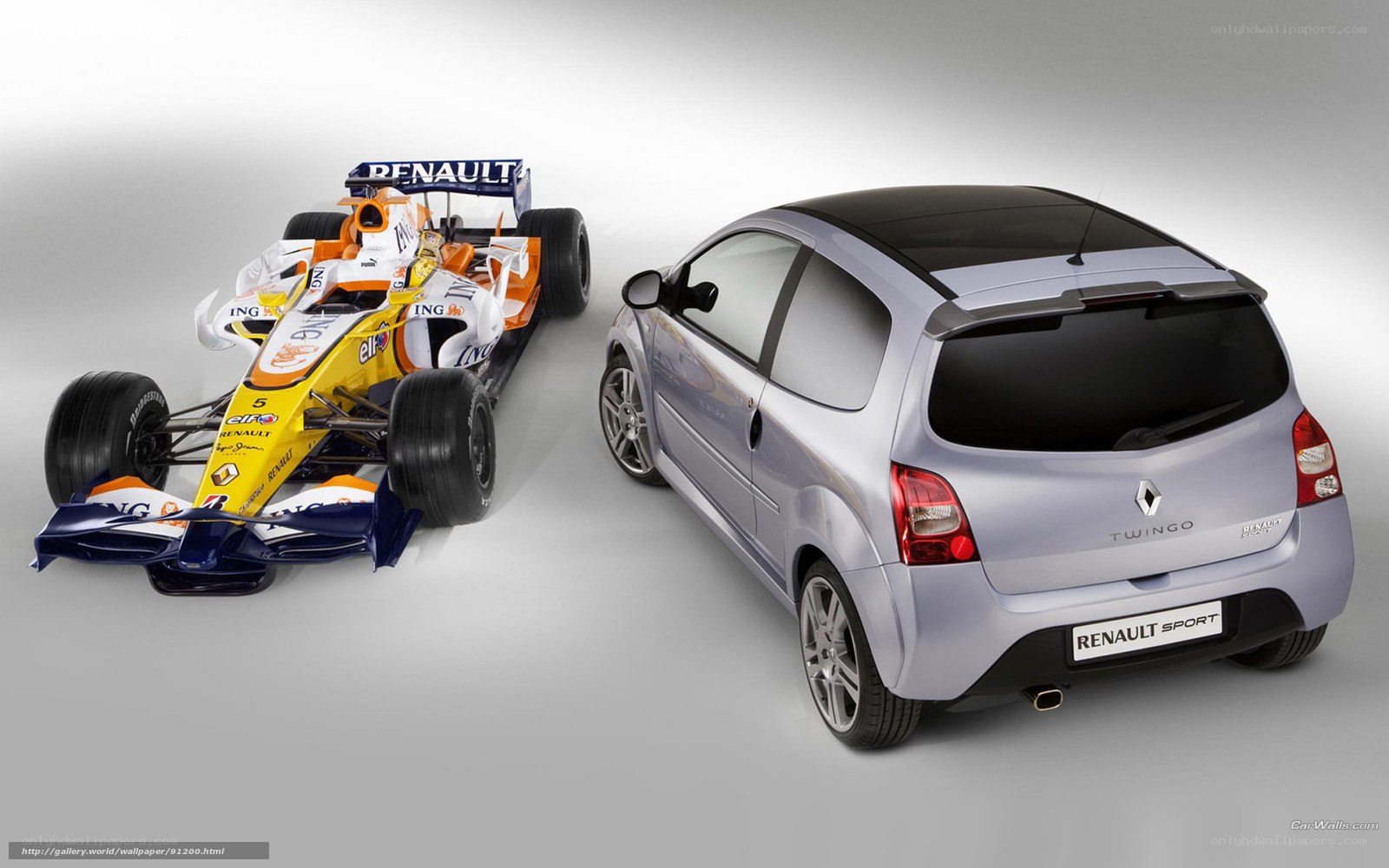 Renault Twingo and Formula 1 car