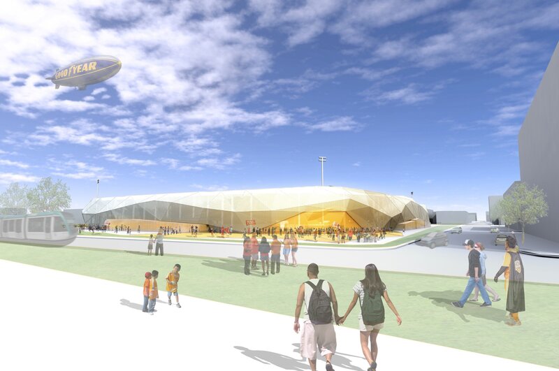 rendering of modern stadium