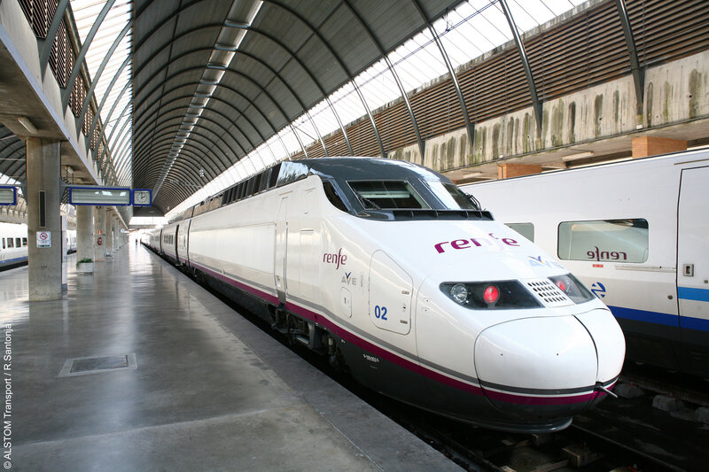 Renfe AVE high-speed train at station