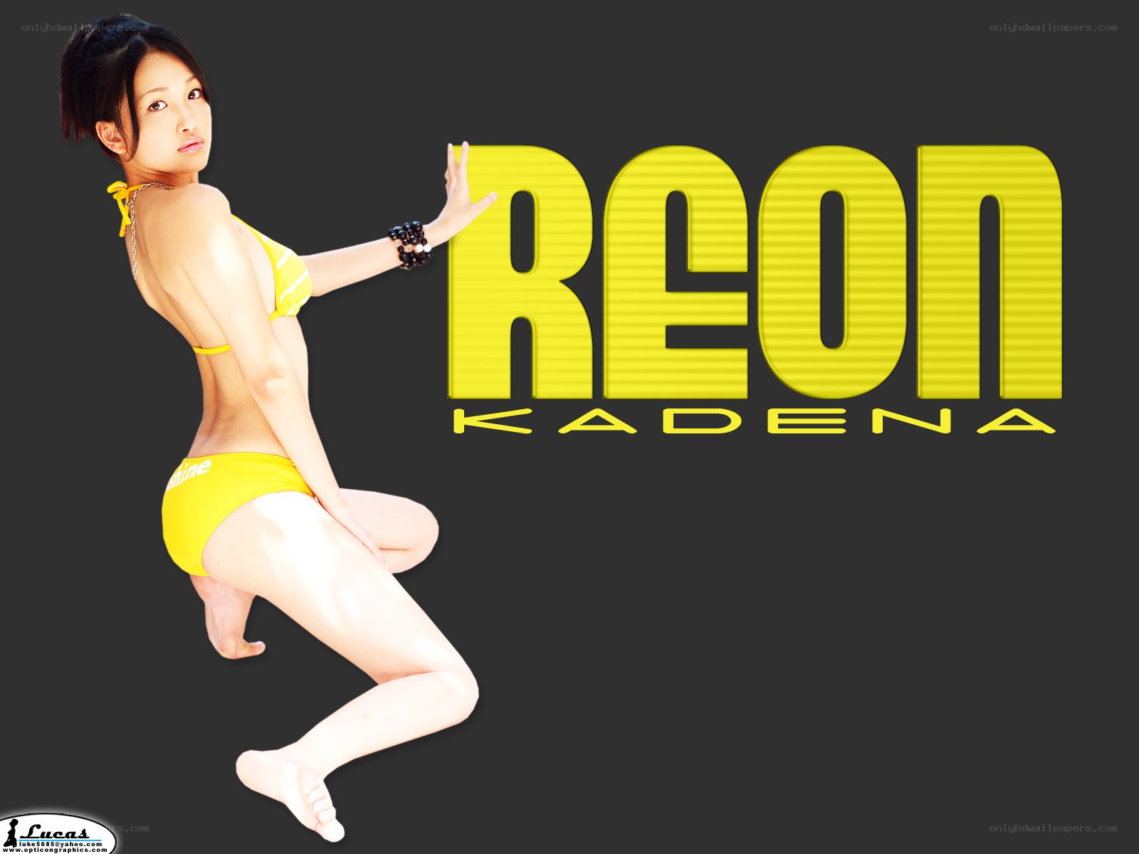 Reon Kadena in yellow bikini