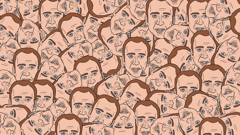 Repeated Face Illustration — Brown