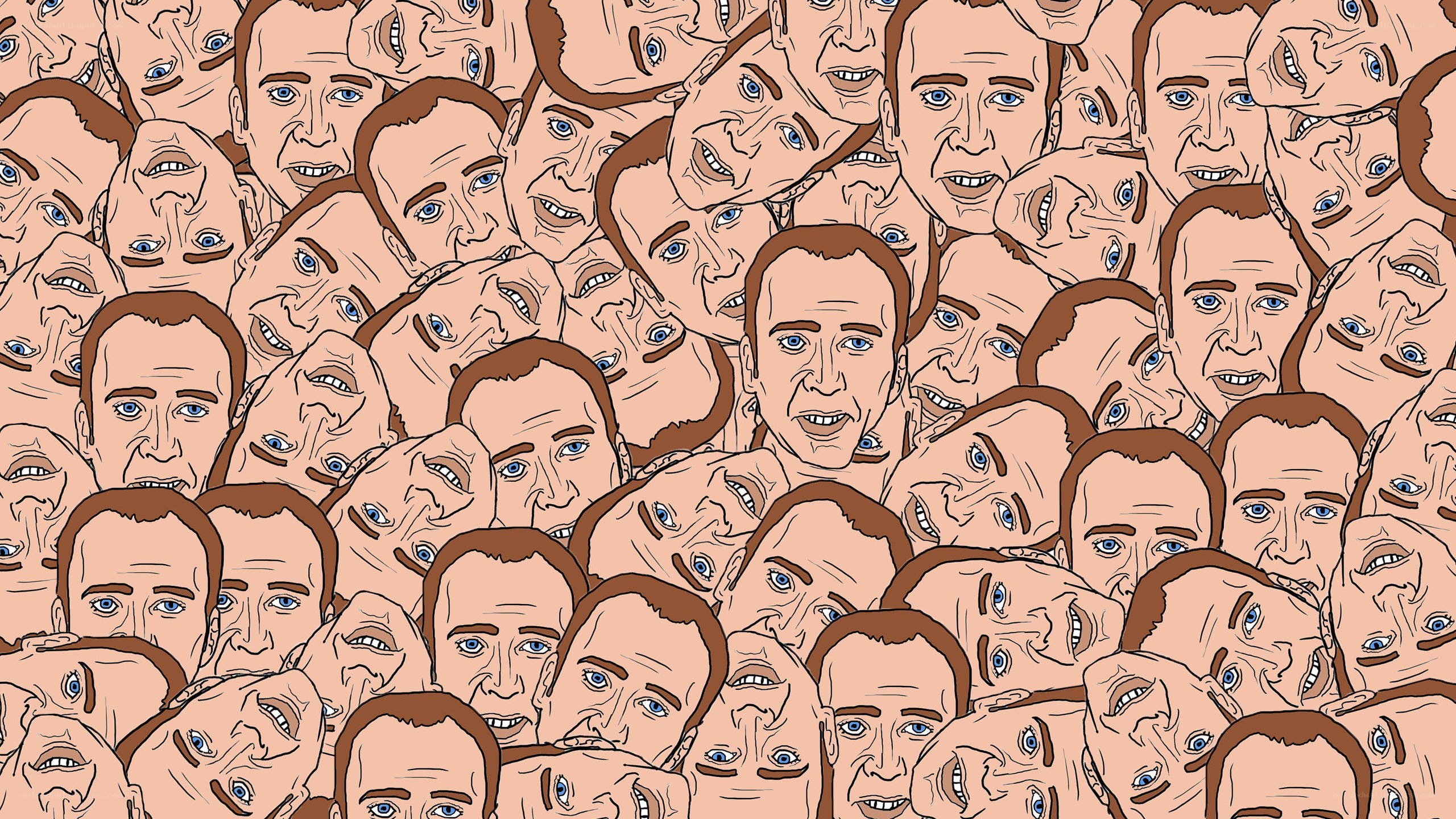 repeated face pattern illustration