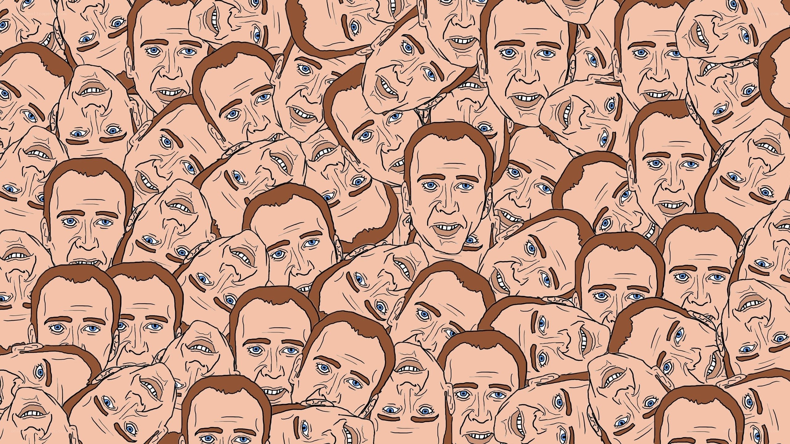 repeated face pattern illustration