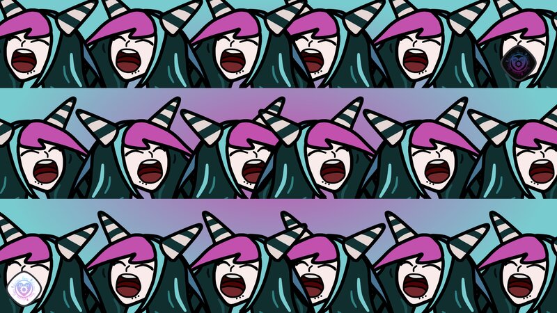 Repeating Cartoon Character — Purple
