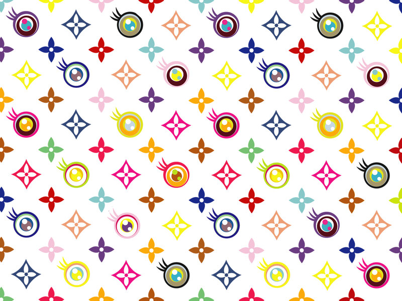 Repeating Eye and Flower Pattern
