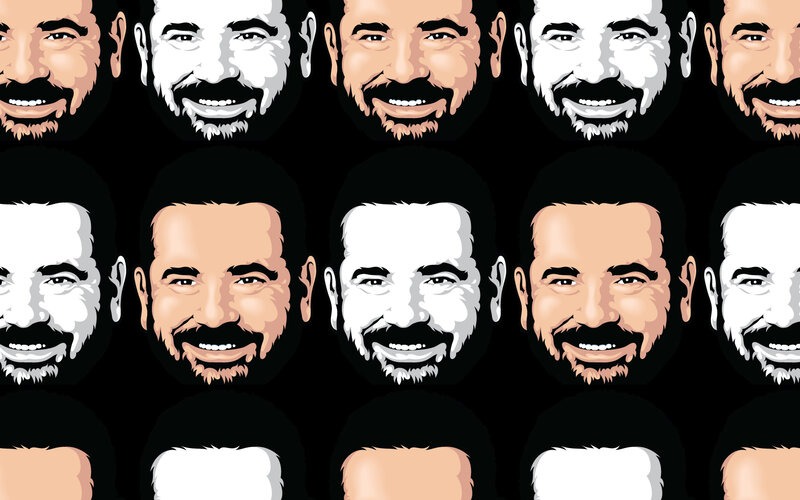 repeating face pattern