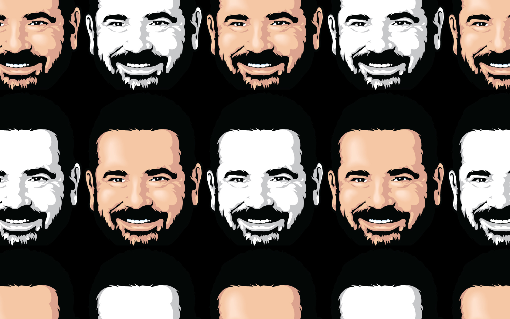 repeating face pattern