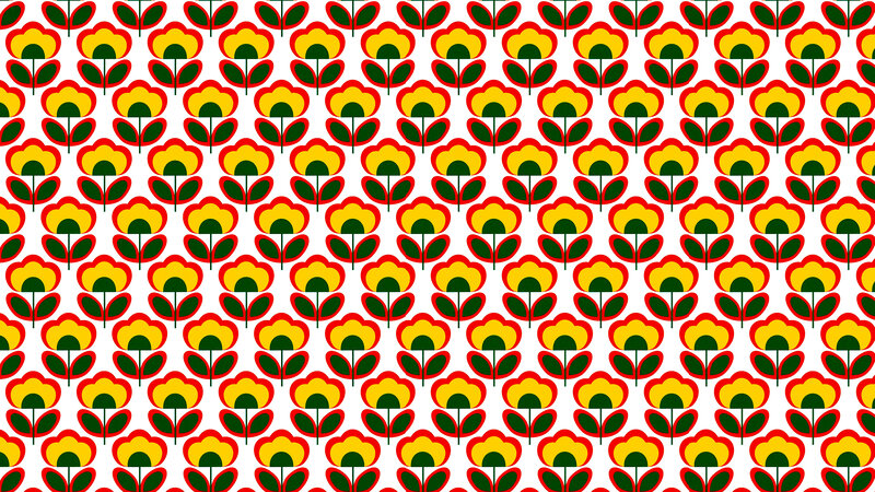Repeating Flower Pattern — Red