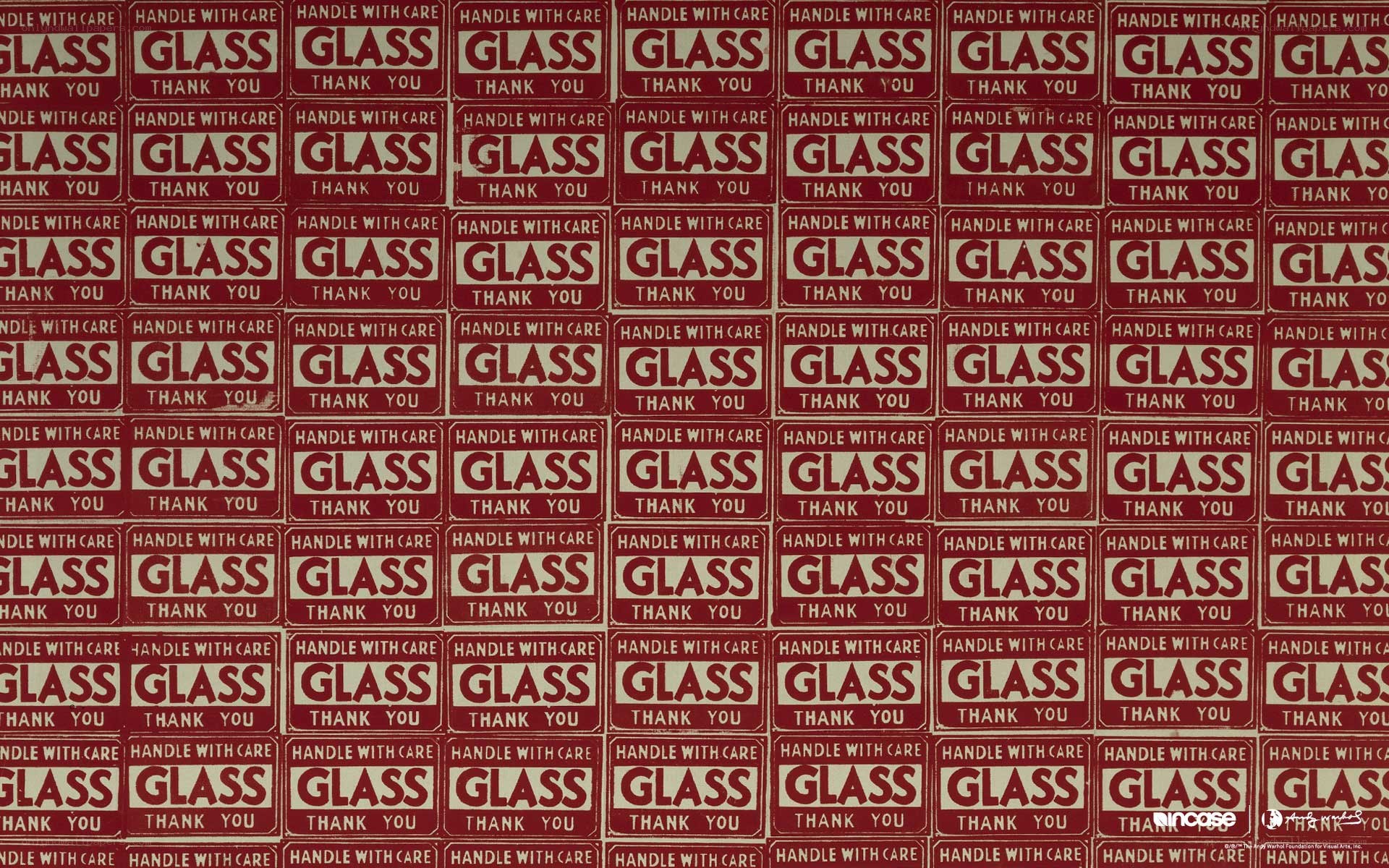 Repeating glass handling labels