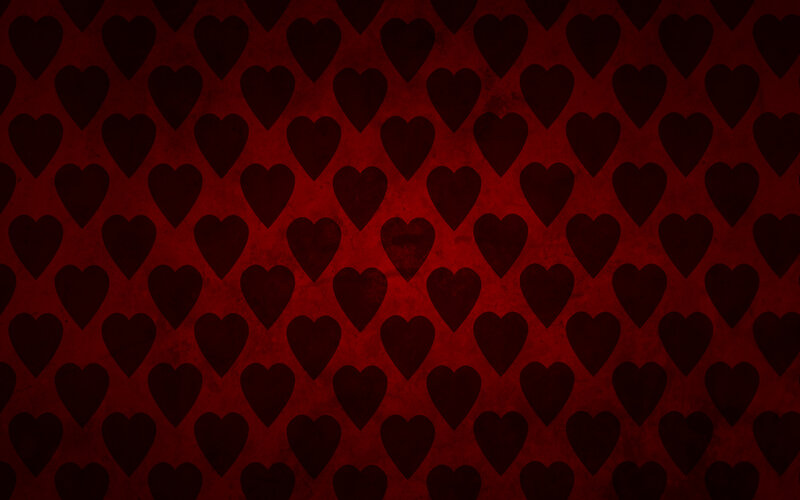 Repeating Heart Pattern — Red, Dark