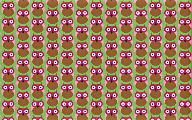 Repeating Owl Pattern — Green