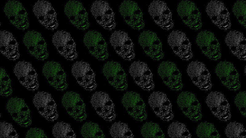 Repeating Skull Pattern — Black